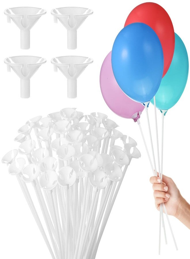 Alasum Balloon Holder Sticks 50Pcs White Plastic for Balloon Decorations Ideal for Birthday Wedding Christmas and Party Events - Image 1